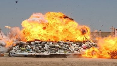 نابودی ۱.۵ تُن موادمخدر و صدها تابلت روانگردان در نیمروز