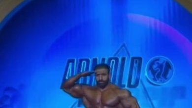 هادی چوپان با سلام نظامی روی صحنه آرنولد کلاسیک ۲۰۲۶